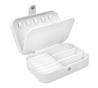 MengH-SHOP - Cajas de joyería para mujer, organizador de joyas, multifuncional, para anillos, pendientes, collares, pulseras, color blanco