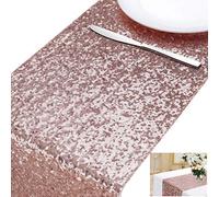 MengH-SHOP Camino de Mesa de Lentejuelas con Purpurina Rectangular para Boda Evento Fiesta Banquetes Decoración 30 * 280cm Oro Rosa