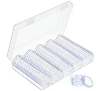 MengH-SHOP Cápsulas de Monedas 30mm Plástico Colección de Monedas Transparente Funda de Moneda Redondo con Caja de Almacenamiento para Colección de Monedas 100 Piezas