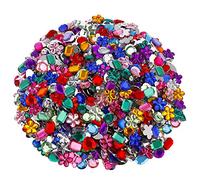 MengH-SHOP Cristal Rhinestone Acrílico Gemas Espalda Plana Brillante Piedras Preciosas para DIY Artesanía Vestido Ropa Multicolor 8 Formas 1200 Piezas