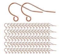 MengH-SHOP - Ganchos para pendientes, ganchos de oreja, plata de ley 925 para bricolaje, fabricación de joyas, 300 piezas, oro rosa
