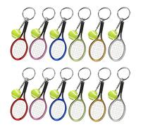MengH-SHOP Llavero de Raqueta y Pelota de Tenis Ligero Creativo para Amantes del Deporte - 6 Colores 12 Piezas