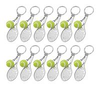 MengH-SHOP Mini Llavero de Raqueta y Pelota de Tenis de Metal Creativo para Amantes del Deporte - 12 Piezas