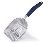 MengH-SHOP - Palas de Cama de Metal para Gatos de aleación de Aluminio con Mango Largo fácil de Limpiar para Mascotas, Rayas Rectas