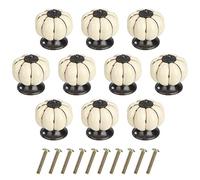 MengH-SHOP Perillas de Gabinete Redondas Perillas de Cajón Calabaza Tiradores de Muebles Perilla de la Puerta con Tornillo Perillas Manijas para Armario Cajón Aparador Cocina 10 Piezas Marfil