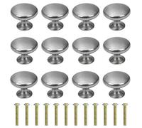 MengH-SHOP Perillas de Gabinete Redondas Perillas de Cajón 30mm Tiradores de Muebles Perilla de la Puerta con Tornillo Perillas Manijas para Armario Cajón Aparador Cocina 12 Piezas Acero
