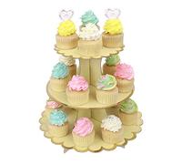 MengH-SHOP Soporte para Cupcakes 3-Tier Cartón Cupcake Stand Redondo Soporte Postre para Bebé Shower Niños Fiesta Cumpleaños Party Temático