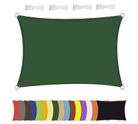 MENGH Toldo impermeable rectangular, resistente a la intemperie, poliéster premium, muchas longitudes y anchuras a elegir, incluye cuerdas de fijación, rectangular, 3 x 5 m, color verde oscuro