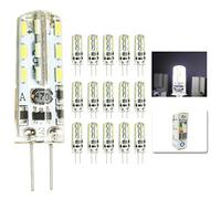 Mengjay® 15 piezas G4 2W LED Bombilla Blanco Frío 6400K 150LM intensidad no regulable 24 SMD 3014 Omni Directional Bi-Pin 360 grados de ángulo de haz de ahorro de energía lámpara de luz AC/DC 12 V