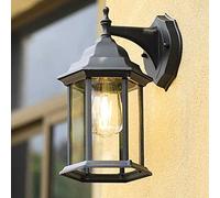 Mengjay Aplique de exterior antiguo E27 Lámpara de jardín Lámpara de pared antigua retro con tapa de vidrio Lámpara de exterior Puerta impermeable Balcón Villa Lámpara exterior (D)