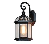 Mengjay Aplique de Exterior Antiguo E27 - Lámpara de Jardín Retro Con Cubierta de Vidrio - Para Puerta, Balcón, Villa - Impermeable