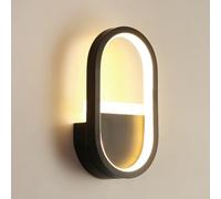 Mengjay Aplique de Pared led Interior, 16W Modern Lámpara de Pared Interior Regulable 3000K-6000K Luz Pared de Acrílico, Iluminación Interior para Dormitorio, Salón, Escaleras, Pasillo (Negro)