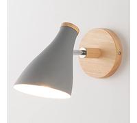 Mengjay Aplique de Pared Moderno,E27 Moderno Creativo Simple Hierro Luz de Pared Retro Lámpara de Cabecera Lámpara de Decoración Vintage para Dormitorio,Cafetería, Pasillo (Gris)