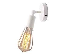 Mengjay Aplique De Pared Retro Industrial Loft Rústico Edison E26 / E27 Lámpara De Pared De Tubo Vintage Lámpara De Pared De Cabeza Simple, Accesorios Decorativos, Luminarias (sin bulbo) (Blanco)
