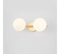 Mengjay Aplique Espejo Baño Vintage,G9 Lámpara de Pared Interior con Pantalla de Bola de Vidrio, Luz de Pared Iluminación Interior para Dormitorio,Sala de Estar,Cocina,Pasillo (2 Luces)