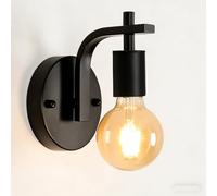 Mengjay Aplique Pared Interior,E27 Lámpara de Pared Industria Vintage,Iluminación de Interior Luz de Pared Metal Negro para Dormitorio Pasillo Salón Cocina Escaleras