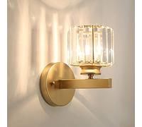 Mengjay® Apliques de luz de pantalla de cristal de diseño de lujo moderno para dormitorio, sala de estar, comedor, Aplique de pared, Lámpara de pared de estilo moderno (Dorado)