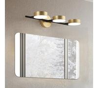 Mengjay Apliques LED Pared Interior,Aplique Espejo Baño, 360°Lámpara de Pared Giratoria Moderno Dorado Lámpara de Cabecera con 3 Temperaturas para Dormitorio Salón Cocina Baño (3 Luces)