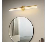 Mengjay Apliques Pared Interior LED Dorado,3000K Lámpara de Espejo Baño,Luz de Espejo,Aplique para Lámpara de Cabecera,Luz de pared LED Moderna para Dormitorio Salón Pasillo (60cm)