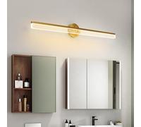 Mengjay Apliques Pared Interior LED Dorado,3000K Lámpara de Espejo Baño,Luz de Espejo,Aplique para Lámpara de Cabecera,Luz de pared LED Moderna para Dormitorio Salón Pasillo (80cm)