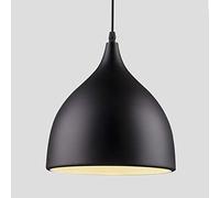 Mengjay E27 Colgando Candelabro Vintage Industrial Iluminación Colgante, 60W Edison Retro Lámpara de Techo Aluminio y Madera Pantallas de Iluminación para Loft Restaurante Coffee Bar (negro)