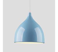 Mengjay E27 Colgando Candelabro Vintage Industrial Iluminación Colgante, 60W Edison Retro Lámpara de Techo Aluminio y Madera Pantallas de Iluminación para Loft Restaurante Coffee Bar (azul)