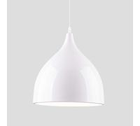 Mengjay E27 Colgando Candelabro Vintage Industrial Iluminación Colgante, 60W Edison Retro Lámpara de Techo Aluminio y Madera Pantallas de Iluminación para Loft Restaurante Coffee Bar (blanco)