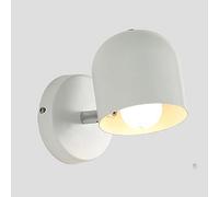 Mengjay E27 Lámpara de Pared Interior - Luz de Montaje en Pared, Cabecera, Lectura - Aplique de Metal Vintage Retro Industrial (Blanco)