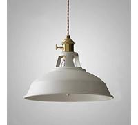 Mengjay E27 Retro Lámpara de Techo Iluminación Decorativa,Iluminación interior Vintage Metal Pantallas de Iluminación Industrial colgante Lámpara colgante para Loft Restaurante Coffee Bar (Blanco)