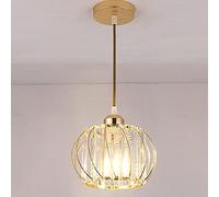 Mengjay Iluminación colgante de Cristal Moderna,E27 Lámpara de techo luz de techo mini Colgante de Luz Lámpara de Techo de Cristal Semi Empotrada para sala de estar, dormitorio y baño,Dorado