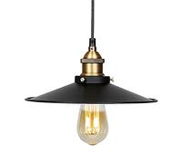 Mengjay Iluminación colgante de estilo retro, estilo Edison Loft, retro, industrial, lámpara de techo de hierro barnizado, Pantalla de lámpara, 1 casquillo E27 interior Lámparas de araña (Ø 26cm)
