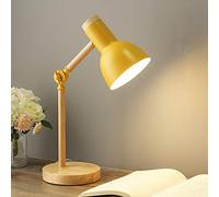 Mengjay Lámpara de escritorio giratoria de madera-E27-lámpara de mesa retro con brazo articulado ajustable-lámpara de noche vintage-lámpara de estudio-lámpara de trabajo-lámpara de oficina