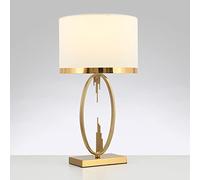 Mengjay Lámpara de escritorio, lámparas de mesa y mesa de noche Lámpara de escritorio de tela minimalista Metal Lámpara de mesita de noche E27 ronda Pantalla Dormitorio Sala de Estar cabecera estudio