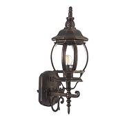 Mengjay Lámpara de pared Exterior de vidrio rústica, Linterna de pared Retro Estilo Europeo E27, Aplique de pared a prueba de herrumbre Impermeable IP44, Luz de pared para pasillo Villa Patio Jardín