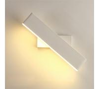 Mengjay Lámpara de Pared LED, Aplique de pared Moderno Interior,Giratorio Lámpara de Pared,3 Temperatura de Color Iluminación LED para Dormitorio, Salón, Habitación, Pasillo, Escalera (Blanco)