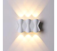Mengjay Lámpara de Pared Led, Aplique de pared Moderno Interior,Iluminación de Pared 3000K,LED Lámpara de Pared Moderna para Dormitorio, Comedor, Salón (Blanco(3 cabezas))