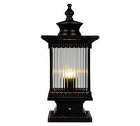 Mengjay Lámpara de sobremuro exterior de aluminio y cristal E27 IP44 Lámpara de pie estilo rústico para jardín patio