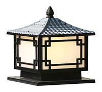 Mengjay Lámpara de Sobremuro Exterior en Aluminio - Pedestal Moderno para Jardín IP44 Impermeable Cuadrada E27 - Luces de Patio, Terraza y Caminos, Negro