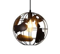 Mengjay Luces Colgantes de Globo Comedor Dormitorio Luz industrial Edison Iluminación de techo esférico Araña retro Lámparas LED de hierro creativas Lámpara Colgante E27 (diámetro 20 cm)