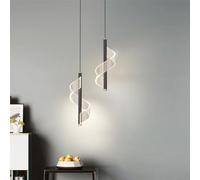 Mengjay Nórdica Moderno Lamparas Colgantes de Techo Diseño lineal,LED Lámpara Colgante en metal, Plafon Led Techo Lámpara de Araña para Sala de Estar Dormitorio Mesita Noche Comedor (Negro, S)