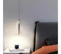 Mengjay Nórdica Moderno Lamparas Colgantes de Techo Diseño lineal,LED Lámpara Colgante en metal, Plafon Led Techo Lámpara de Araña para Sala de Estar Dormitorio Mesita Noche Comedor (Negro, D)