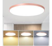 Mengjay Plafon LED Techo Cocina,Ultra Delgado Downlight LED Techo,3000k-6500k Moderno Plafón Plano Redondo para Dormitorio Cocina Salon Baño Comedor Pasillo (56W, Rosa)
