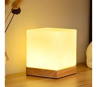 Mengjay Trade Creativo lámpara de escritorio, Lámpara de mesa,madera lámpara de noche con vidrio pantallas,E27 tornillo para niños dormitorio oficina sala de estar iluminación decorativa