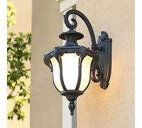 Mengjay Trade E27 Aplique de exterior Clásico Negro Impermeable Vaso Lampara Pared Exterior Vintage Apliques de Pared Iluminación Exterior Impermeable para Jardín Balcón Patio