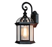 Mengjay Trade E27 Clásico Negro Impermeable Lampara Pared Exterior Vintage Apliques de Pared Iluminación Exterior Lámpara de pared para exteriores para Jardín Balcón Patio