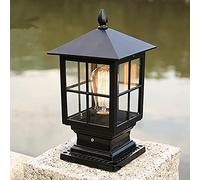 Mengjay Trade Jardín Exterior Cuadrado, E27 Apliques de Exterior Aluminio IP44 Impermeable, LED Lámpara de Sobremuro Exteriores metal Retro creativo, Patio Caminos porche césped Terraza (Negro)