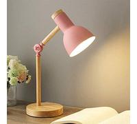 Mengjay Trade Lámpara de escritorio creativa nórdica, lámpara de noche para dormitorio moderno, lámpara de mesa de lectura con protección ocular para niños, Luz de noche ajustable E27 (Rosa)