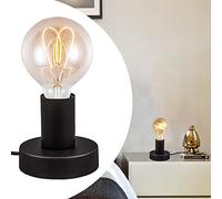 Mengjay Trade Lámpara de Mesa de Noche Lámpara base de metal negro Moderna E27 Lámparas de escritorio Lámparas de Lectura para Cafe Bar Estudio de Luz Nocturna de la Cabecera(No incluye bombilla)