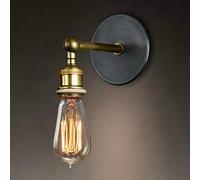 Mengjay Vintage Aplique de Pared Industrial Luz Antigua Cabeza Cobre Montaje Accesorios Retro Iluminación Con Lámpara de Edison E27 Socket (Single Light) (1 Pieza)