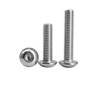 MengJiu Tornillo hexagonal de acero inoxidable ISO7380 M2 .5 M3 M4 M5 M6 M8 M10 M12 Tornillos metal con rosca Allen zócalo 304 SS(50mm,M6 (15Pcs))